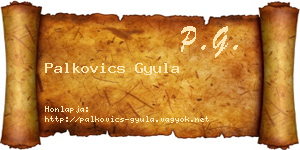 Palkovics Gyula névjegykártya